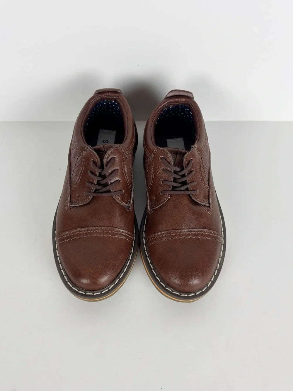 Steve Madden Boys' Oliverr Oxford in cognac kids Size 9 Leather